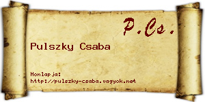 Pulszky Csaba névjegykártya