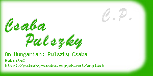 csaba pulszky business card